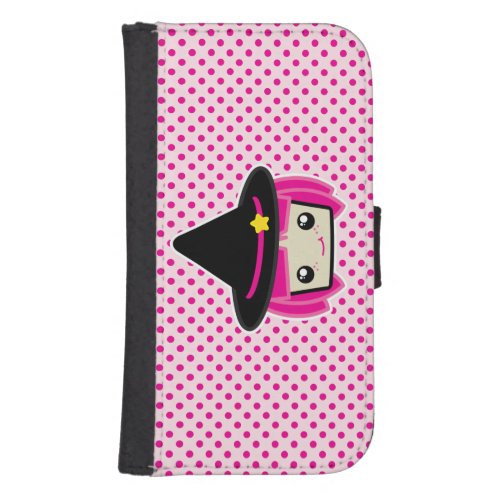 Kawaii Pink Haired Witch Samsung Wallet Case