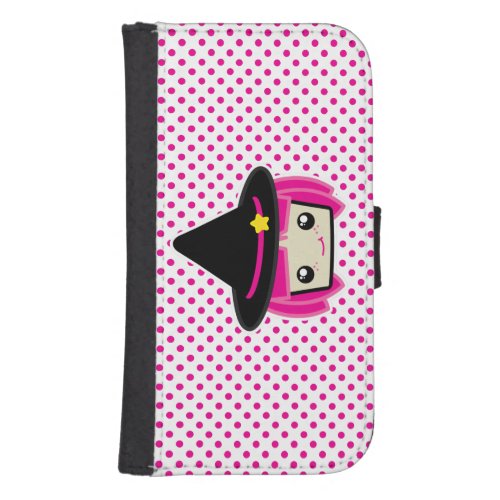 Kawaii Pink Haired Witch Samsung Wallet Case