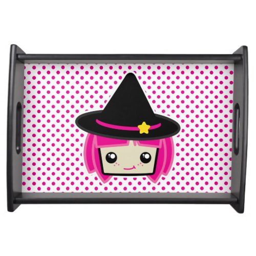 Kawaii Pink Haired Witch Serving Tray