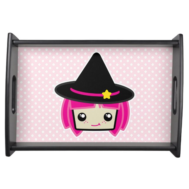 Kawaii Pink Haired Witch Serving Tray (Front)