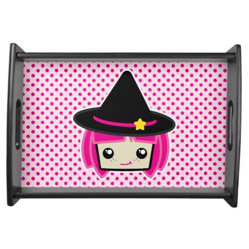 Kawaii Pink Haired Witch Serving Tray