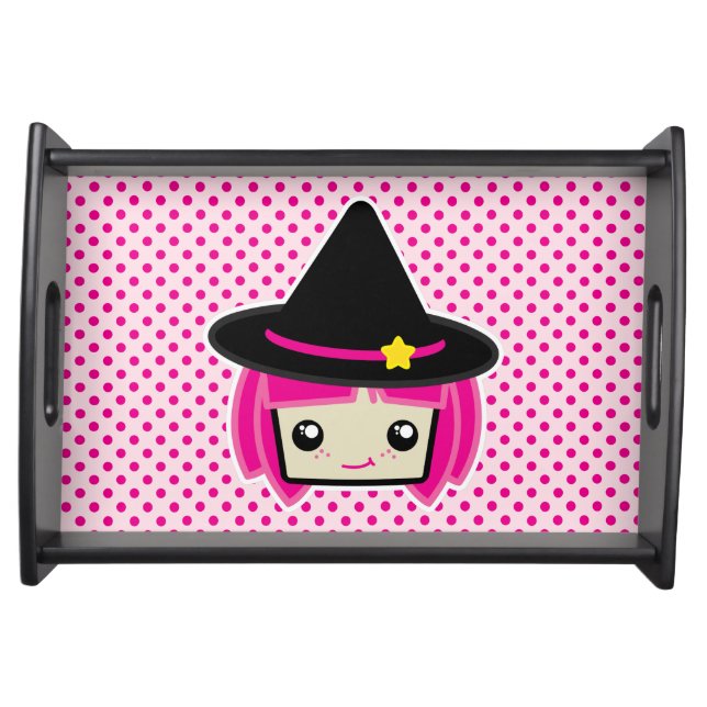 Kawaii Pink Haired Witch Serving Tray (Front)