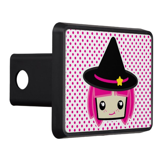 Kawaii Pink Haired Witch Trailer Hitch Cover (Right)
