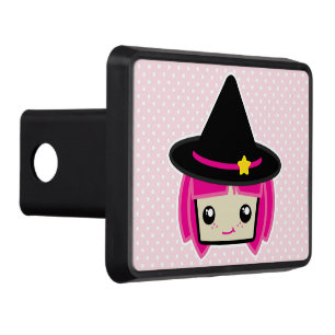 Kawaii Pink Haired Witch Trailer Hitch Cover