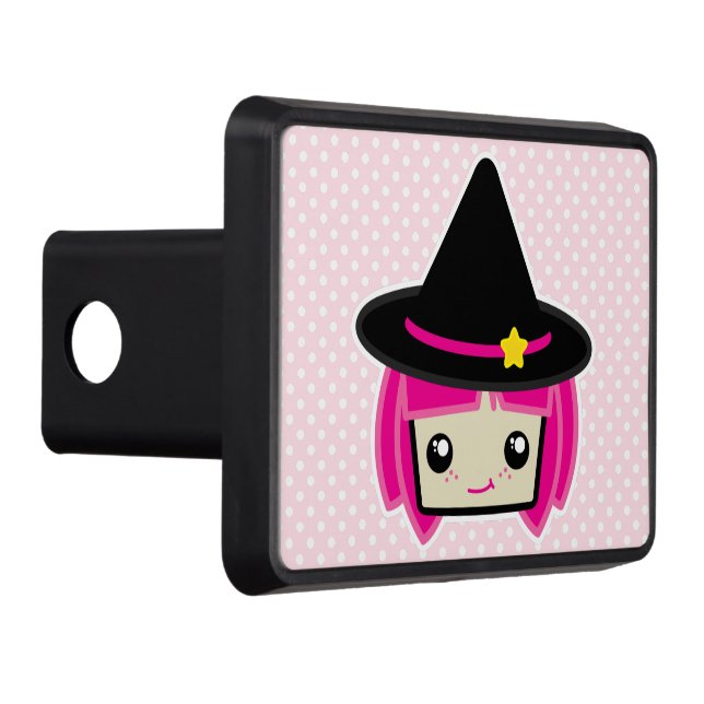Kawaii Pink Haired Witch Trailer Hitch Cover (Right)
