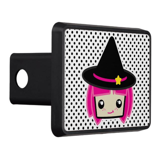 Kawaii Pink Haired Witch Trailer Hitch Cover (Right)