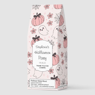 Kawaii Pink Halloween Ghosts & Pumpkins Roasted Coffee
