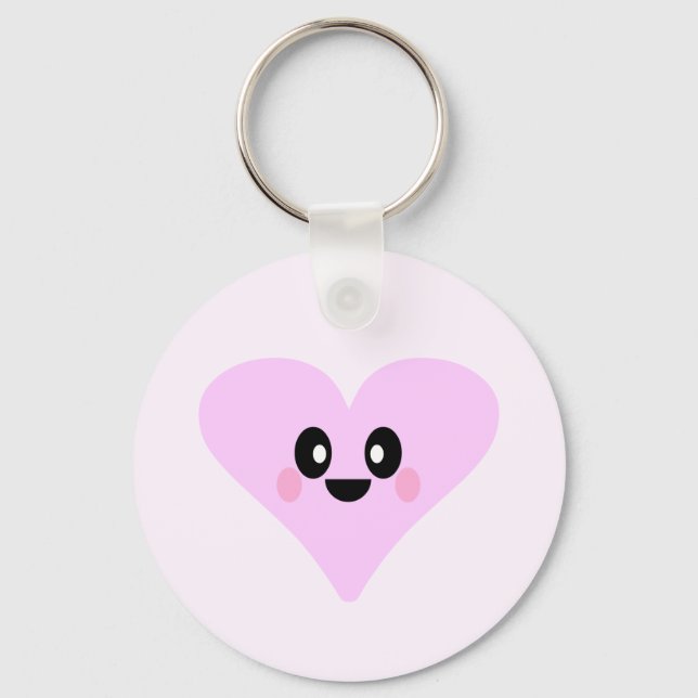 KAWAII PINK HEART VALENTINE'S DAY KEYCHAIN (Front)