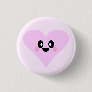 KAWAII PINK HEART VALENTINE'S DAY LOVE PIN BUTTON