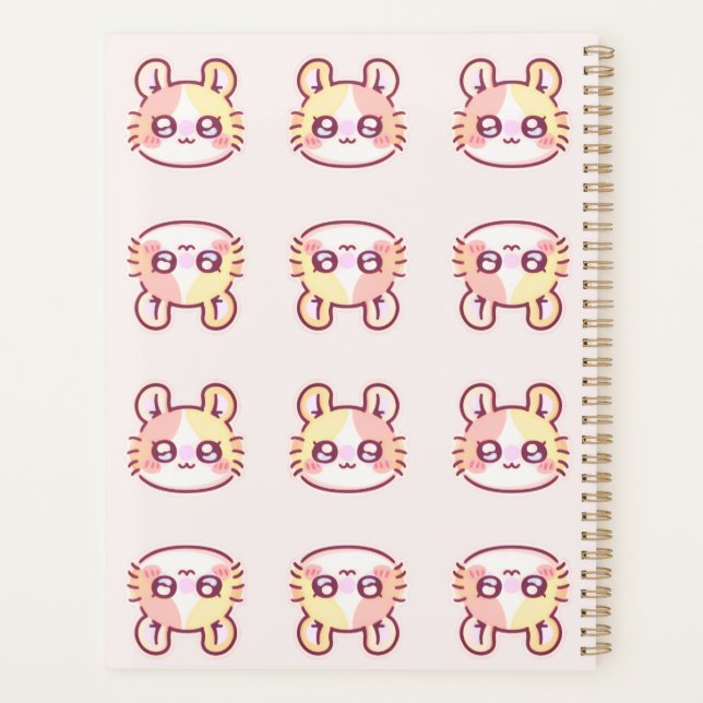 Kawaii Pink Kitty Daily Planner - Cute Coquette  (Back)
