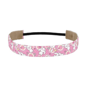 kawaii pink pattern athletic headband