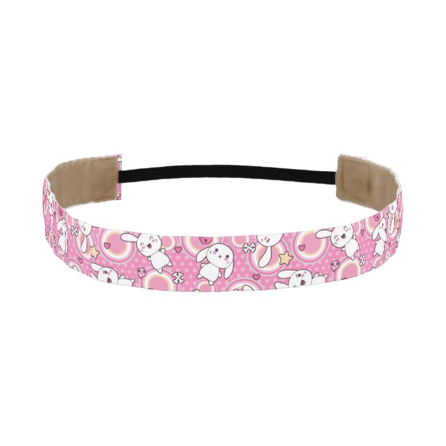 kawaii pink pattern athletic headband (Front)