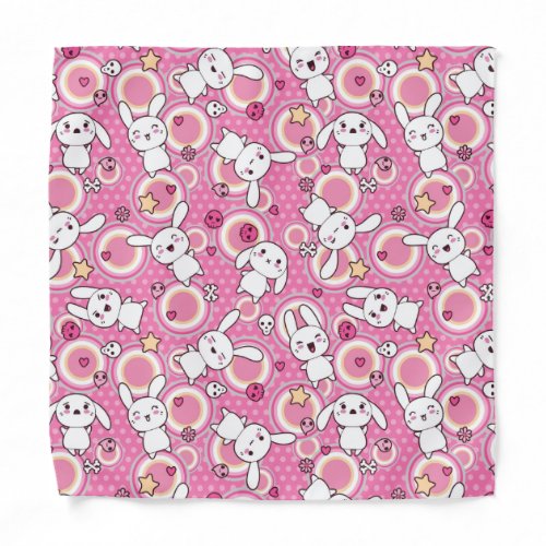 kawaii pink pattern bandana