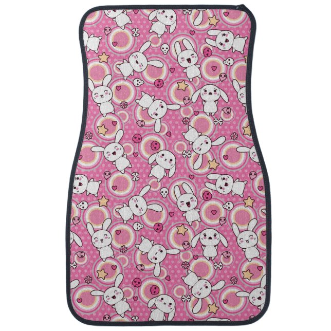 kawaii pink pattern car floor mat (Front)