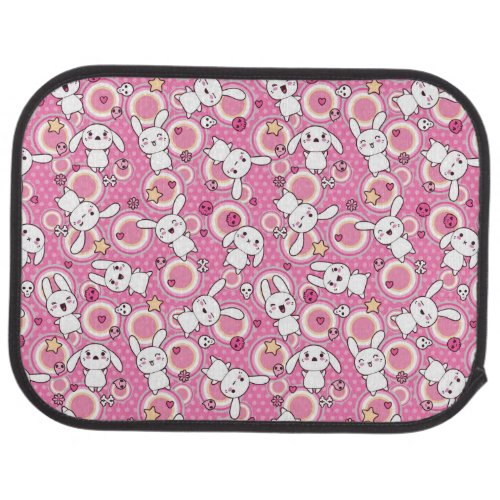kawaii pink pattern car floor mat