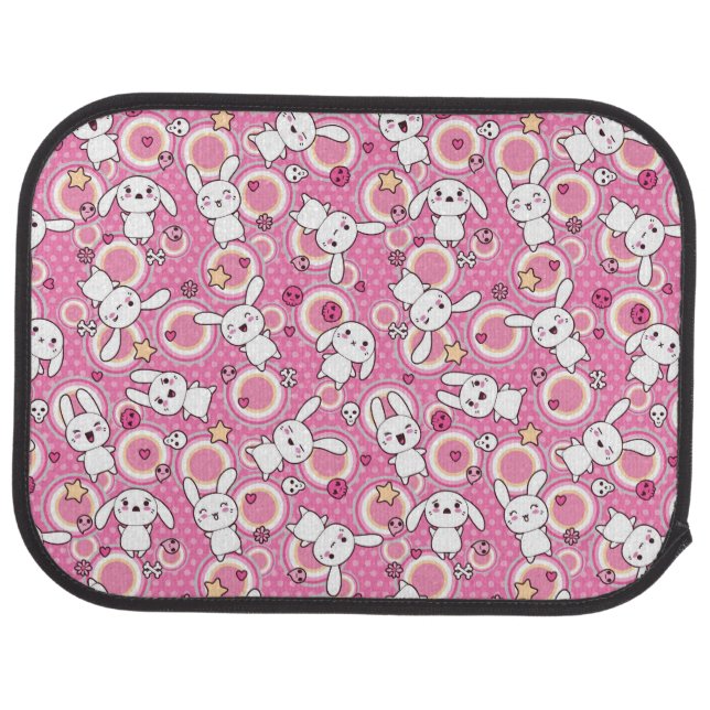 kawaii pink pattern car floor mat (Rear)