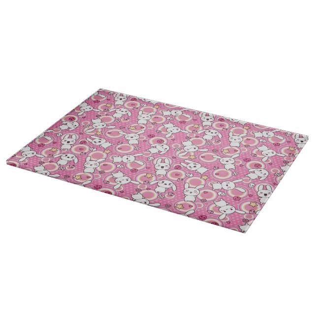 kawaii pink pattern cutting board (Corner)