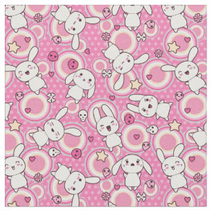 kawaii pink pattern fabric