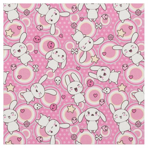 kawaii pink pattern fabric