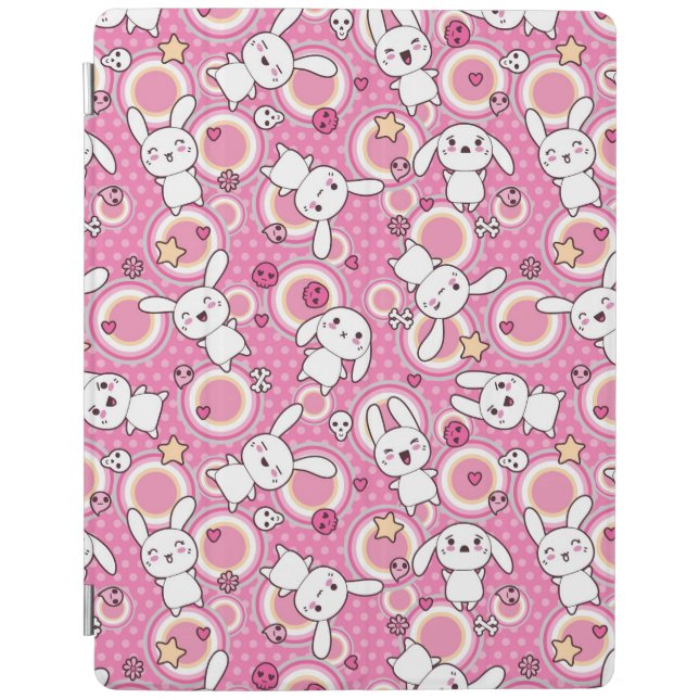 kawaii pink pattern iPad smart cover (Front)