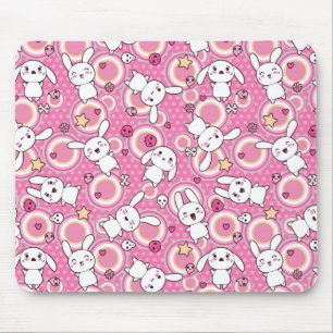 kawaii pink pattern mouse pad