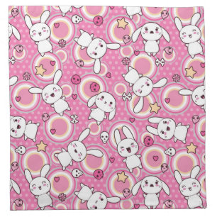 kawaii pink pattern napkin