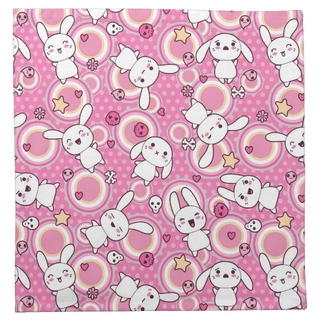 kawaii pink pattern napkin (Front)