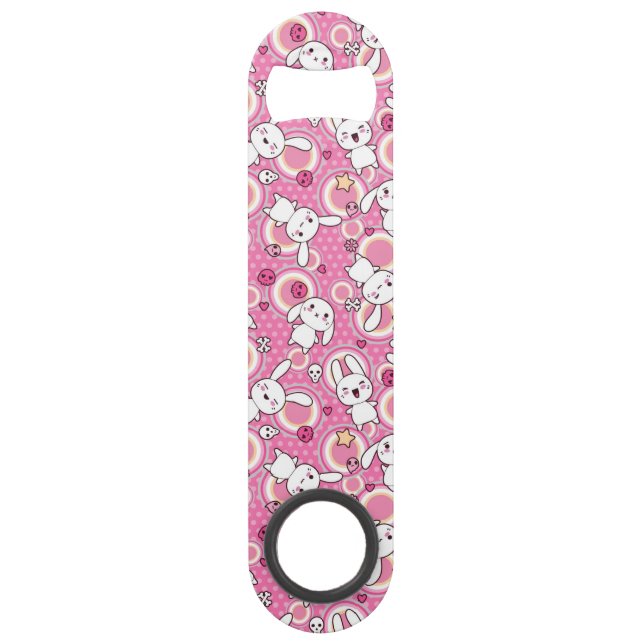kawaii pink pattern speed bottle opener (Front)