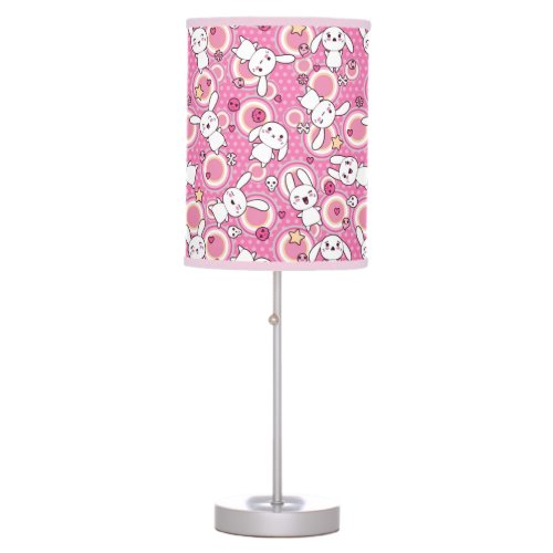 kawaii pink pattern table lamp