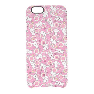 kawaii pink pattern clear iPhone 6/6S case