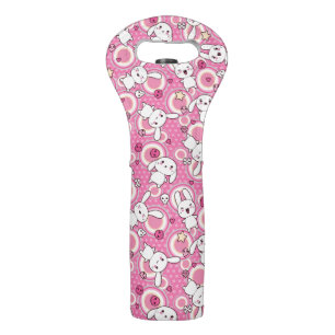 kawaii pink pattern wine bag