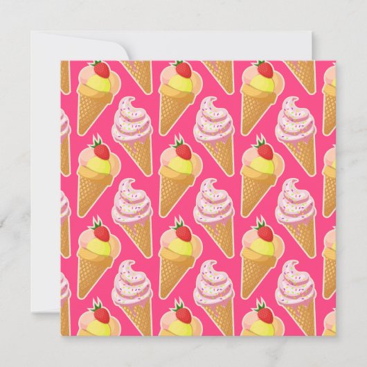 Kawaii pink pattern with strawberry ice cream  (Front)