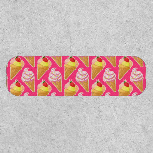 Kawaii pink pattern with strawberry ice cream  pat patch