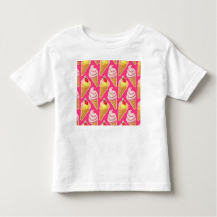 Kawaii pink pattern with strawberry ice cream  toddler t-shirt