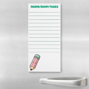 Kawaii Pink Pencil Magnetic Notepad