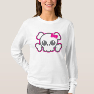 Kawaii Pink Ribbon Skull Clothing T-Shirt