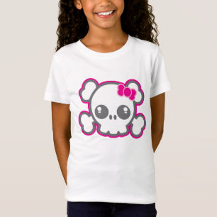 Kawaii Pink Ribbon Skull Clothing T-Shirt