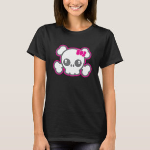 Kawaii Pink Ribbon Skull Clothing T-Shirt