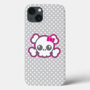 Kawaii Pink Ribbon Skull iPad Case