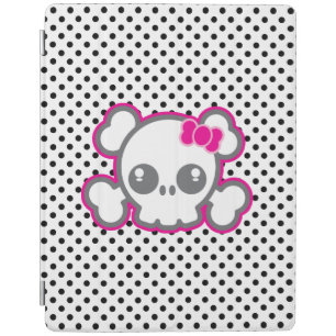 Kawaii Pink Ribbon Skull iPad Case
