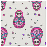 kawaii pink Russian Doll Fabric