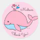 Kawaii Pink Whale Customized Classic Round Sticker Zazzle kawaii-pink-whale-customized-classic-round-sticker-zazzle