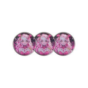 Kawaii Pinkcore Fantasy Demon Anime Girl Golf Ball Marker
