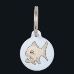 Kawaii Piranha Pet ID Tag<br><div class="desc">Drawing of cute happy Kawaii Piranha made by Nir P</div>