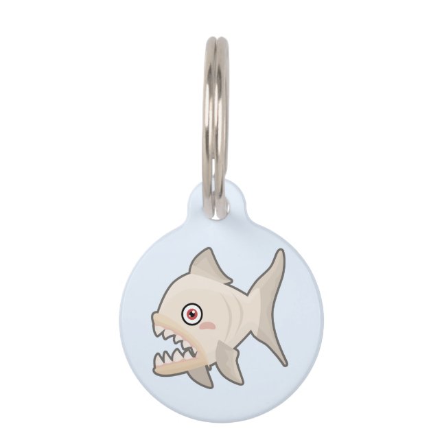 Kawaii Piranha Pet ID Tag (Front)