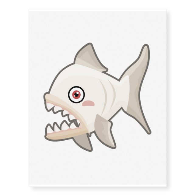 Kawaii Piranha Temporary Tattoos (Front)