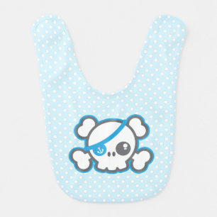 Kawaii Pirate Skull Baby Bib