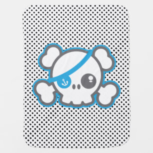 Kawaii Pirate Skull Baby Blanket