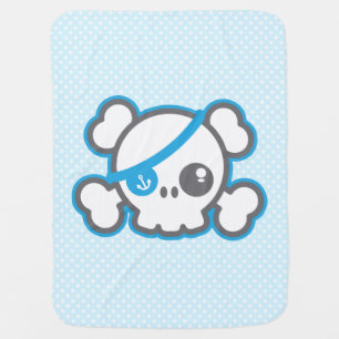 Kawaii Pirate Skull Baby Blanket
