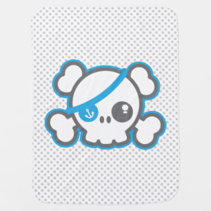 Kawaii Pirate Skull Baby Blanket